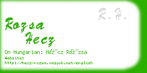 rozsa hecz business card